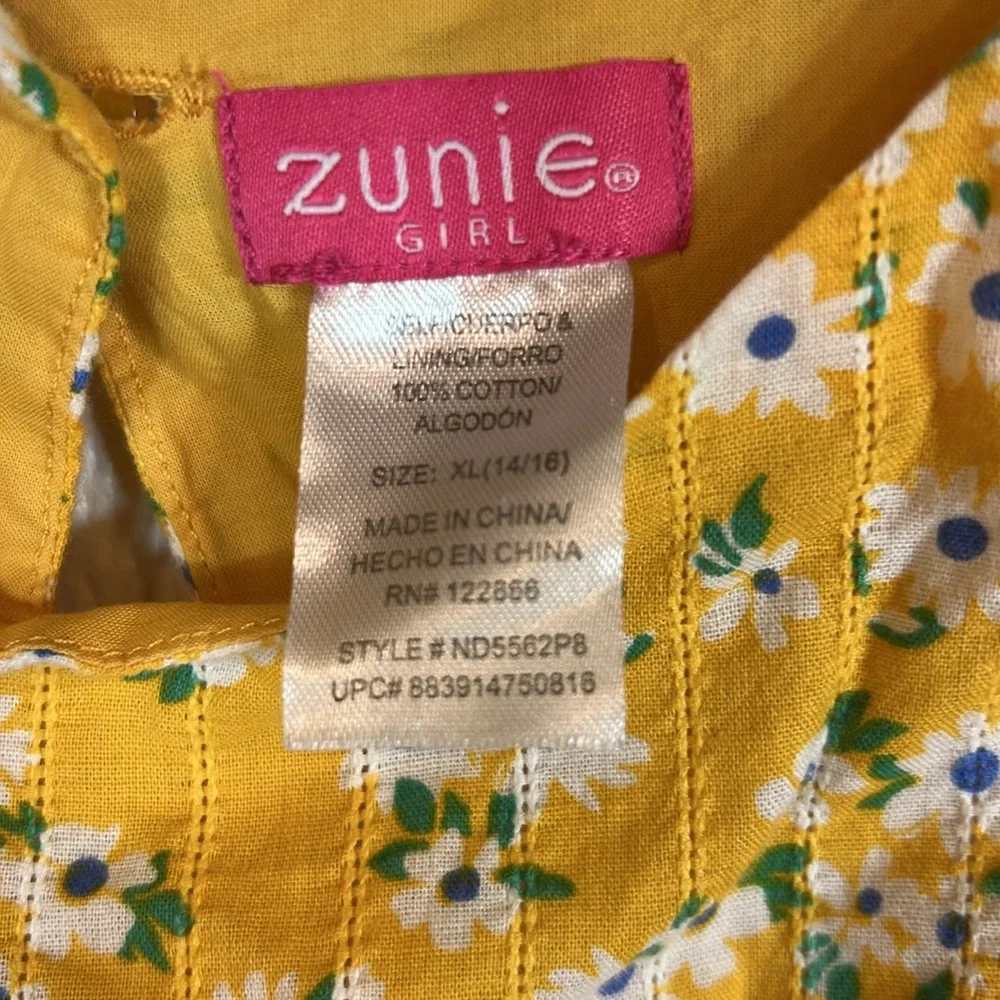 Girls Zunie Yellow Floral Kids Dress